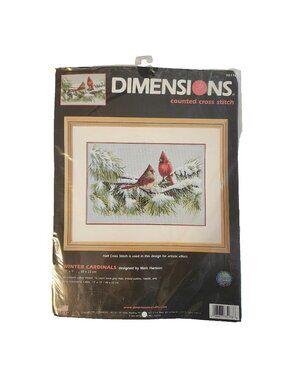 Dimensions Counted Cross Stitch Kit 15"X9" Winter Cardinals 35178